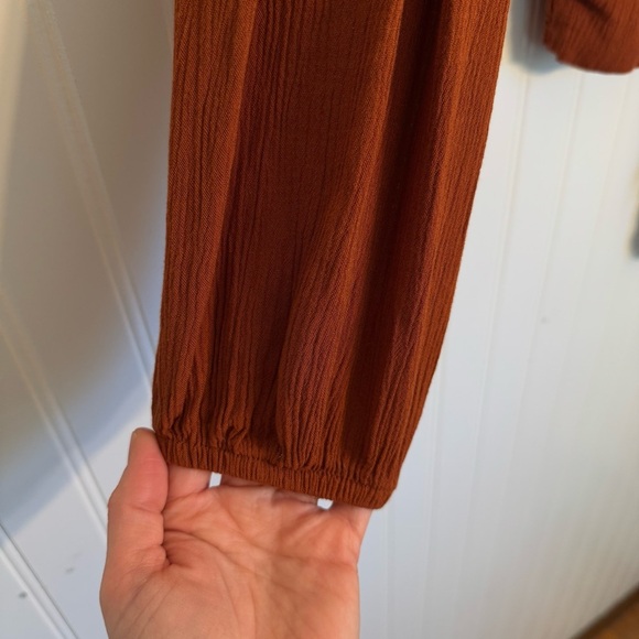 SELF♥️E Women’s Burnt Orange Wrap Blouse Size Medium - Picture 5 of 13